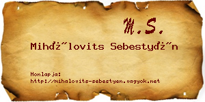 Mihálovits Sebestyén névjegykártya